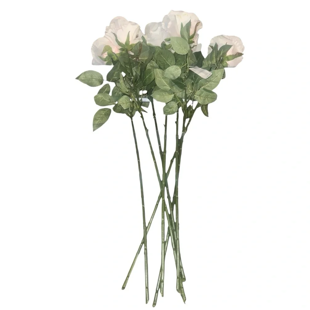 NWT Ashland Michael’s Ivory Lt Pink Faux Long Stem Rose Florals 7 Piece Wedding